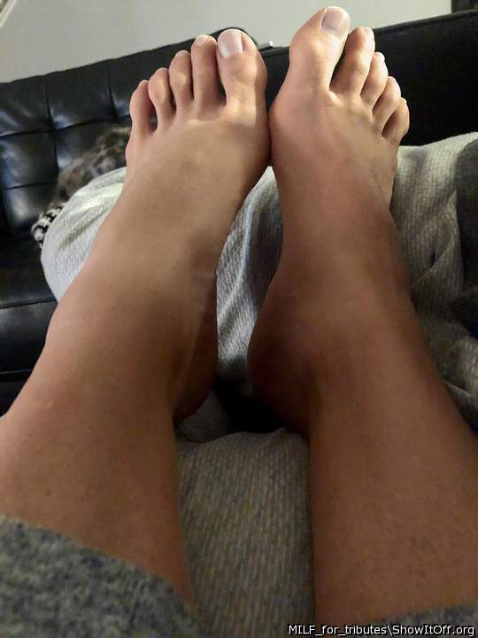 foot selfie of me teasing hubby's cock with my feet again :)