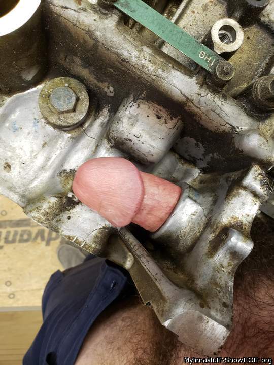Checking the clearance for my water pump...looks and feels OK to me