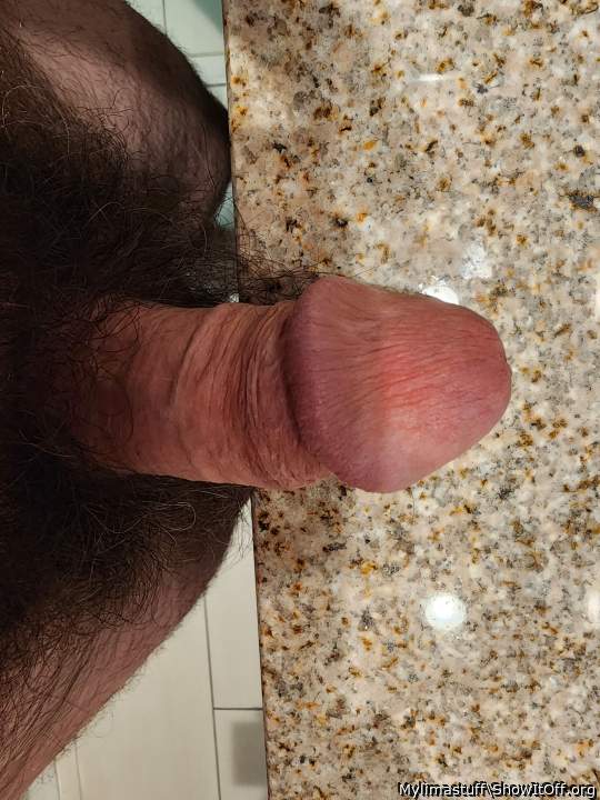 Dick on the sink counter....hotel