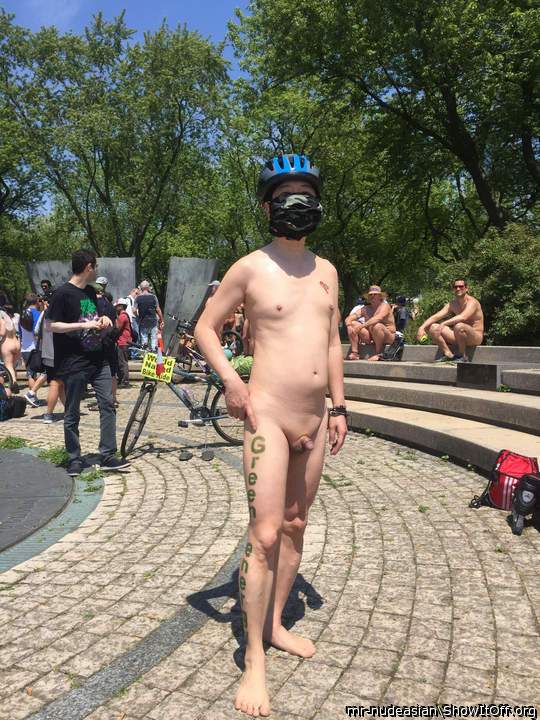 shiowing my soft little cock at World Naked Bike Ride