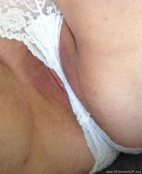 Just need pulling to one side and my cock sliding in