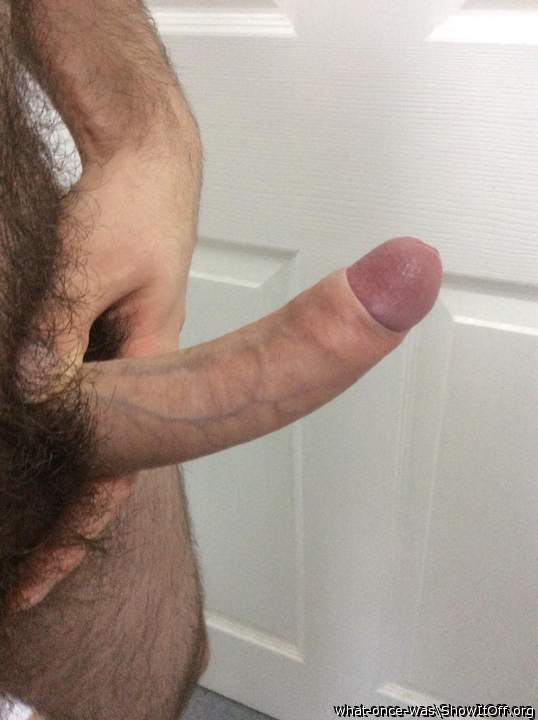 Morning wood in the washroom