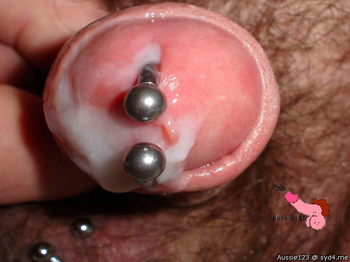 Yum !! Would luv to lick all cum off that pierced cock then 
