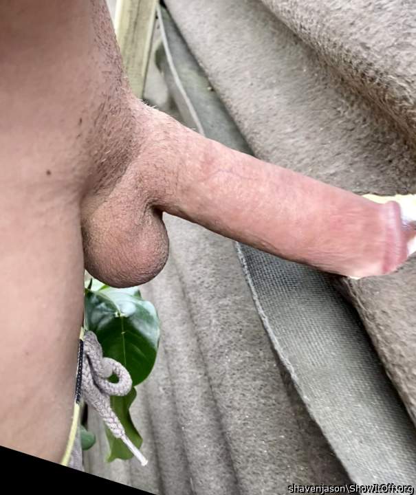 It's good to get your smooth cock and your cum outdoors.