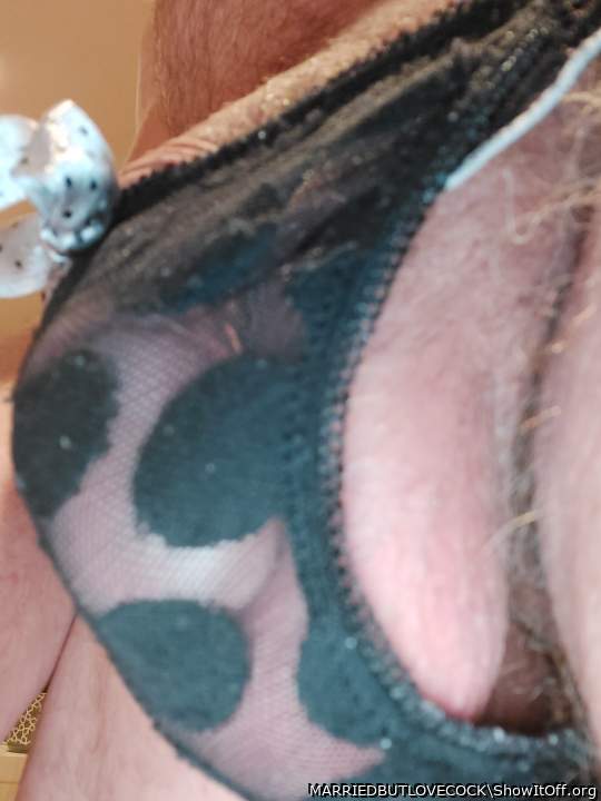 Your cock looks great in those panties  