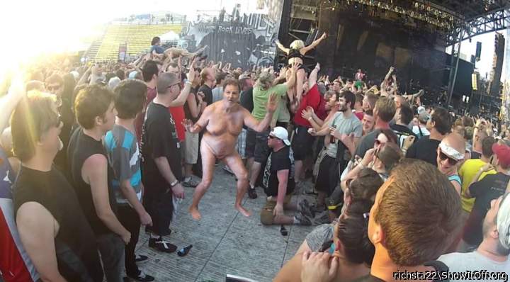 Stripped naked while crowd-surfing