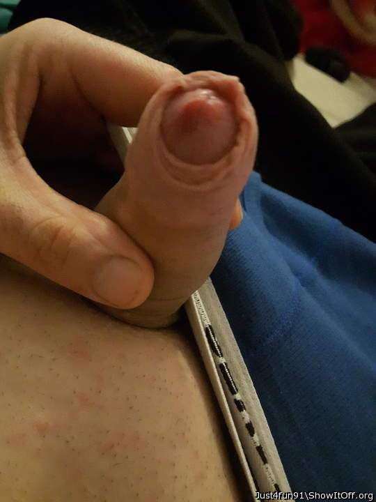 Your cock looks hot and delicious, especially your foreskin.