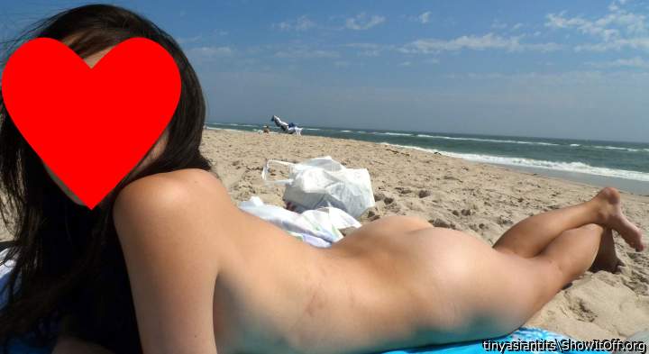 Having a wonderful day at the nude beach.      