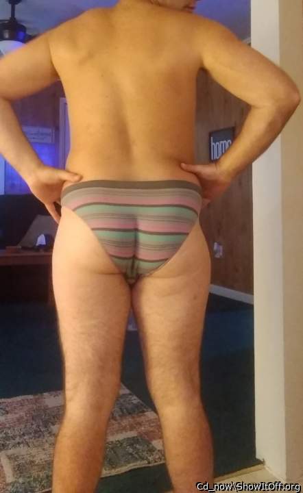 First time wearing his daughter's panties... Do they look sexy on me?