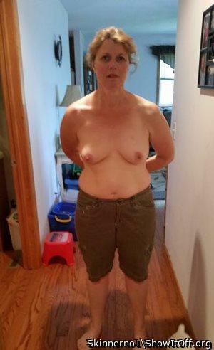 Lovely tits, I would love to pull your pants down.