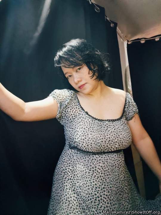 A very pretty, big-boobed lady.    