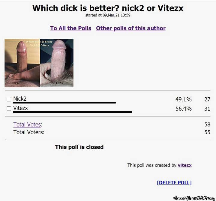 Vitezx is winner Nick2 is loser