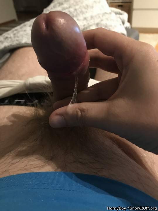 big shiny purple thing on the end of his cock 