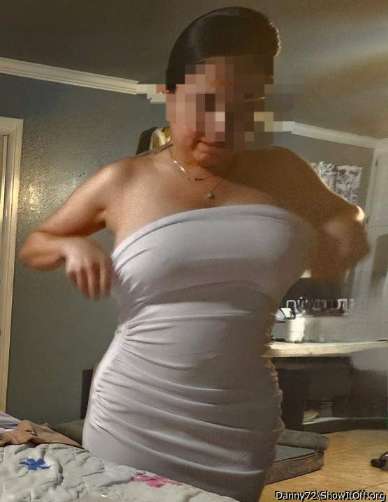 Trying to decide which white dress to wear no bra