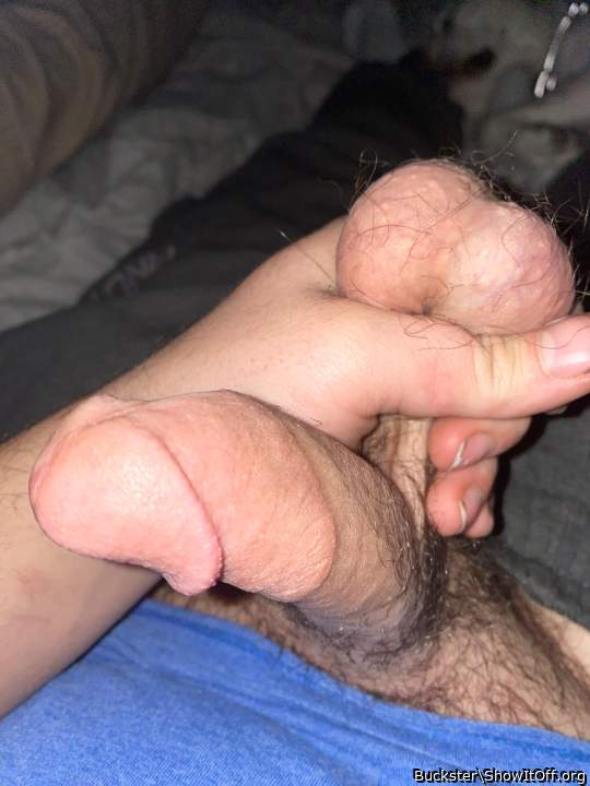 Thick young cock and nice big balls. 