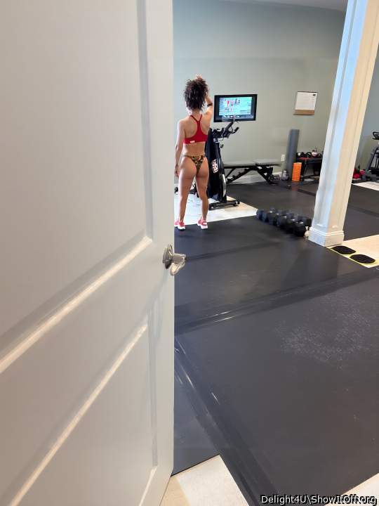 Sneaking in on my wife working out!!