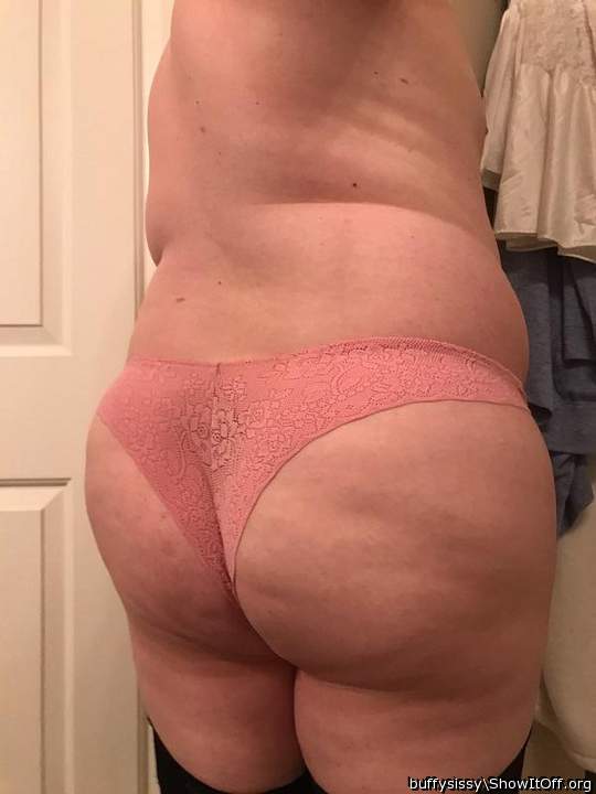 Smooth and Fresh Sissy Ass with Pink Lace Panties