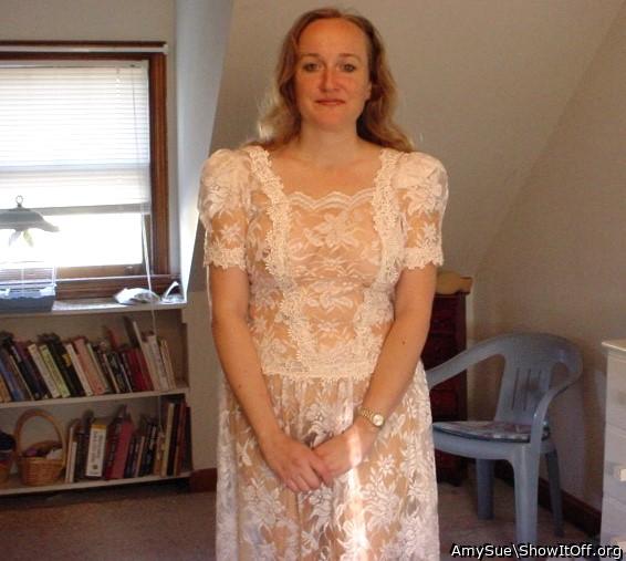 Wedding dress from my second marriage. It came with a slip, but I went without.