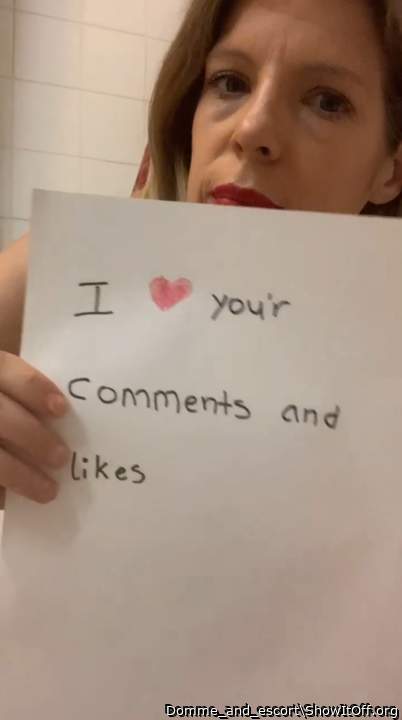 I love dirty comments, likes and votes