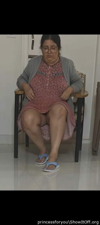 Mother in law showing her legs secretly to her son in law