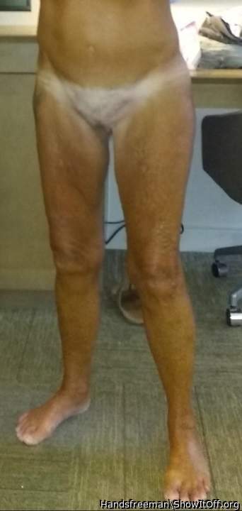 Her feet to her pussy.